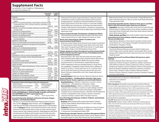 IntraKid Organic Childrens Multivitamin Supplement Facts