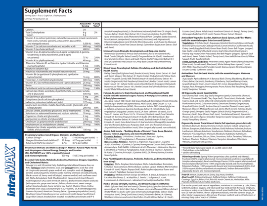 intraMax Organic Adult Multivitamin Supplement Facts